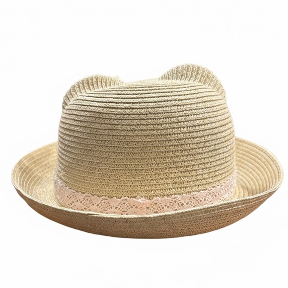 The Children's Place Toddler Girl Cat Straw Sun Hat - Size M/L (3-5T) NWT - Picture 3 of 9